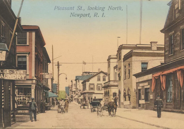 Postcard with Lee-Yun Laundry on Pleasant Street